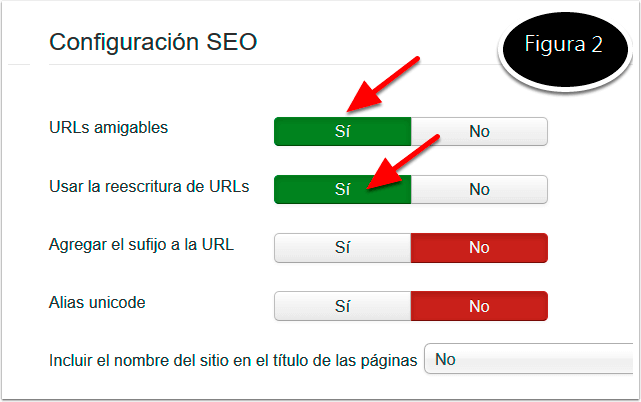 Activar urls amigables Joomla desde la administracion