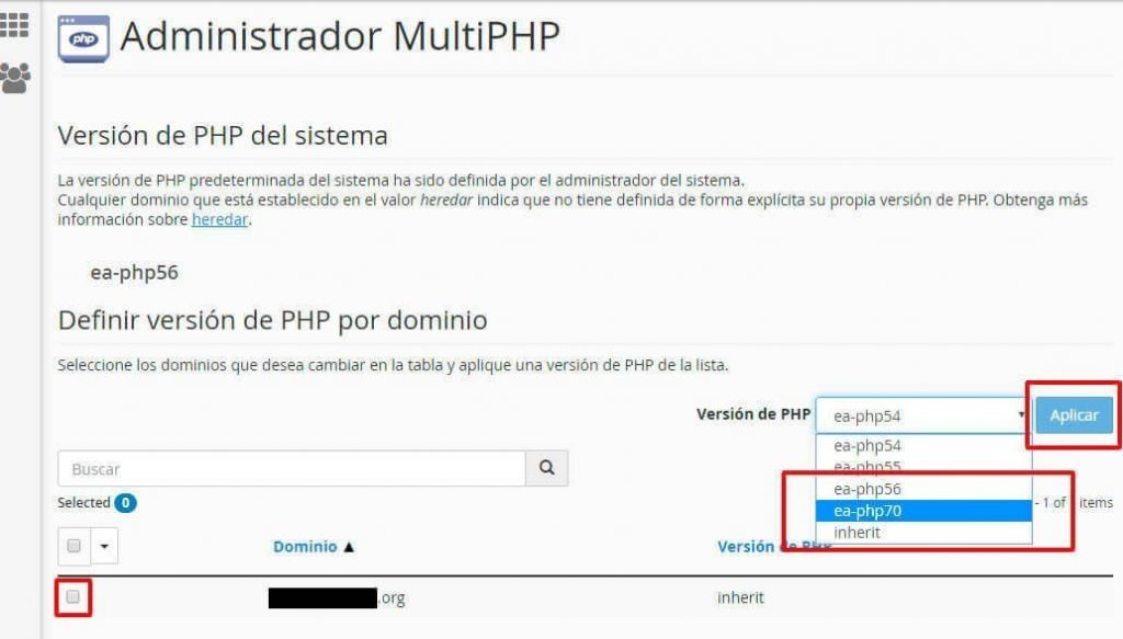 Activación de PHP7