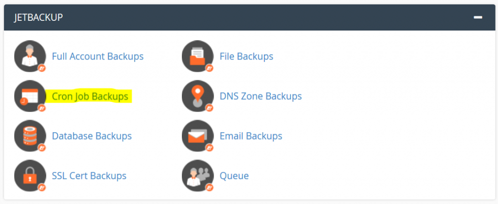 JetBackups cronjobs
