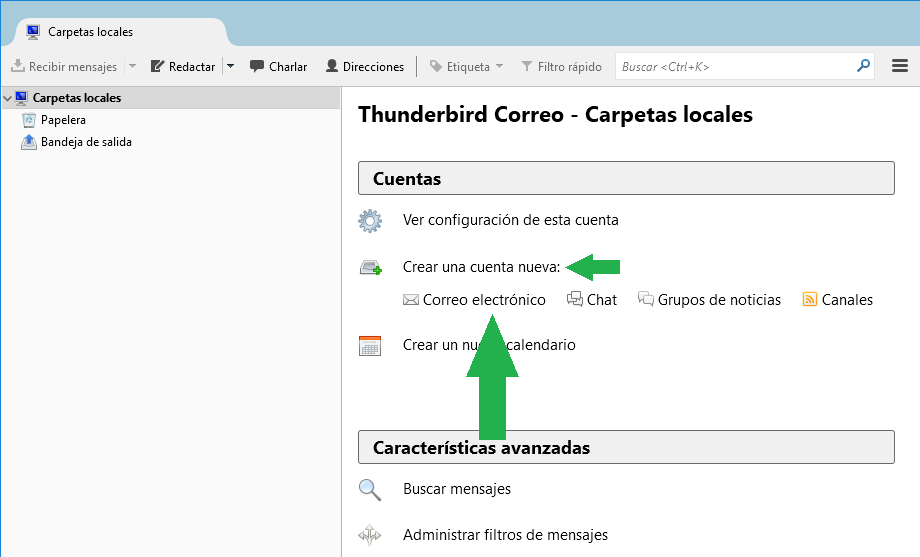 Crear correo con Mozilla Thunderbird